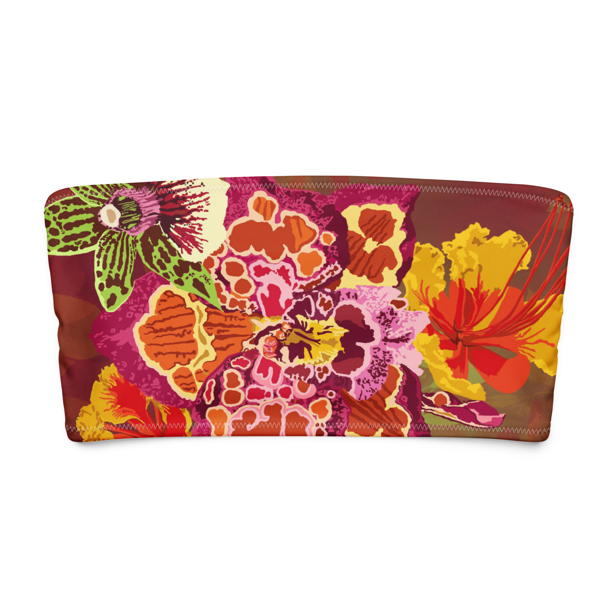 "Petals of Dendrobium" Bandeau Swim Top