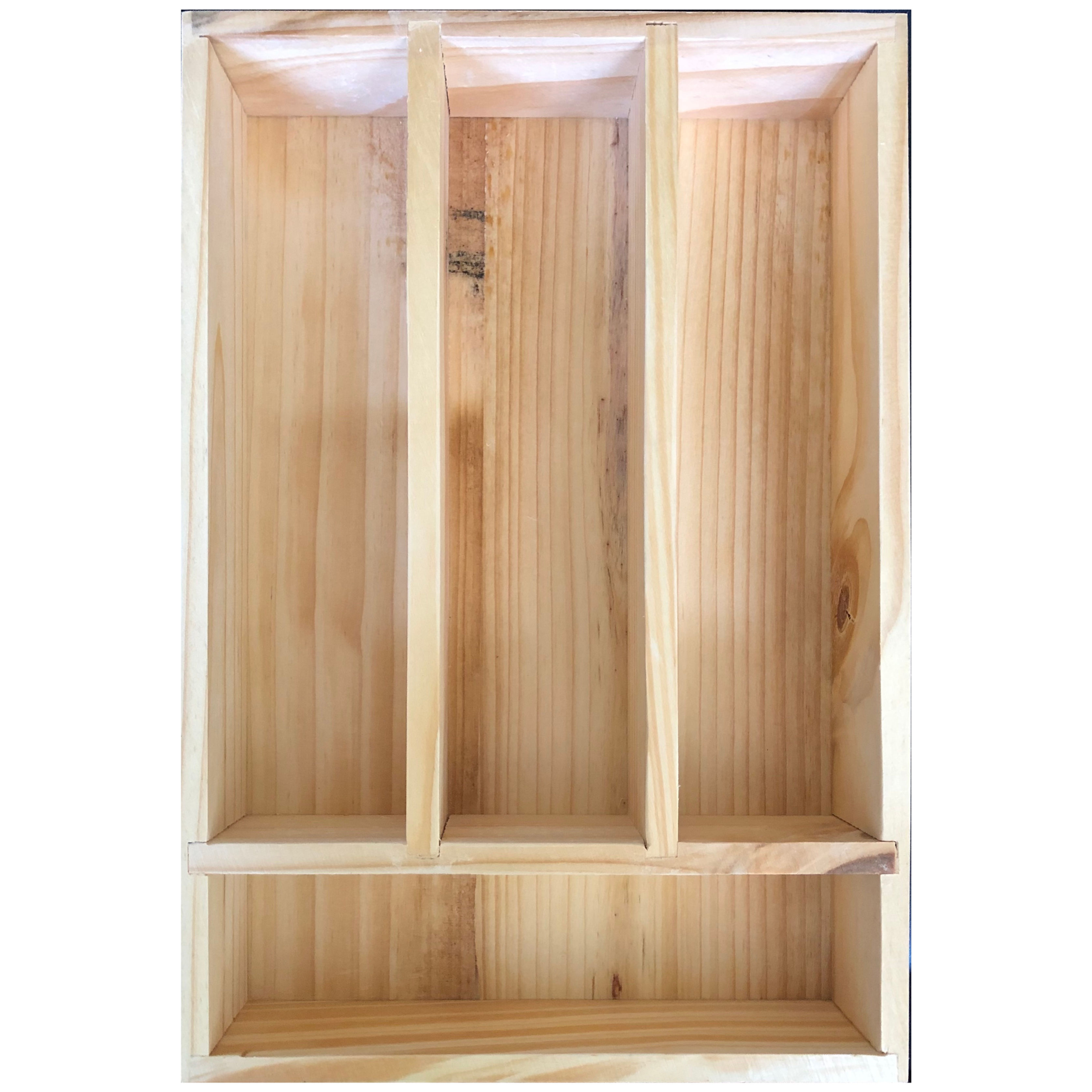 Timber Storage Tray - 4 Compartments