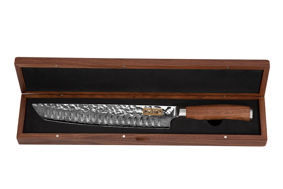 Thumbnail: Route83 Knives Signature Brisket 10" Carving Knife - Walnut Wood Handle