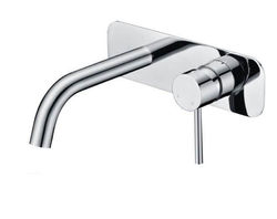 HORIZONTAL WALL MIXER TAP AND SPOUT
