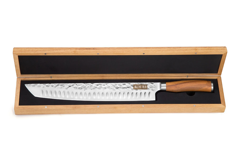 Thumbnail: Route83 Knives Classic Brisket XL 13" Carving Knife - Olive Wood Hand
