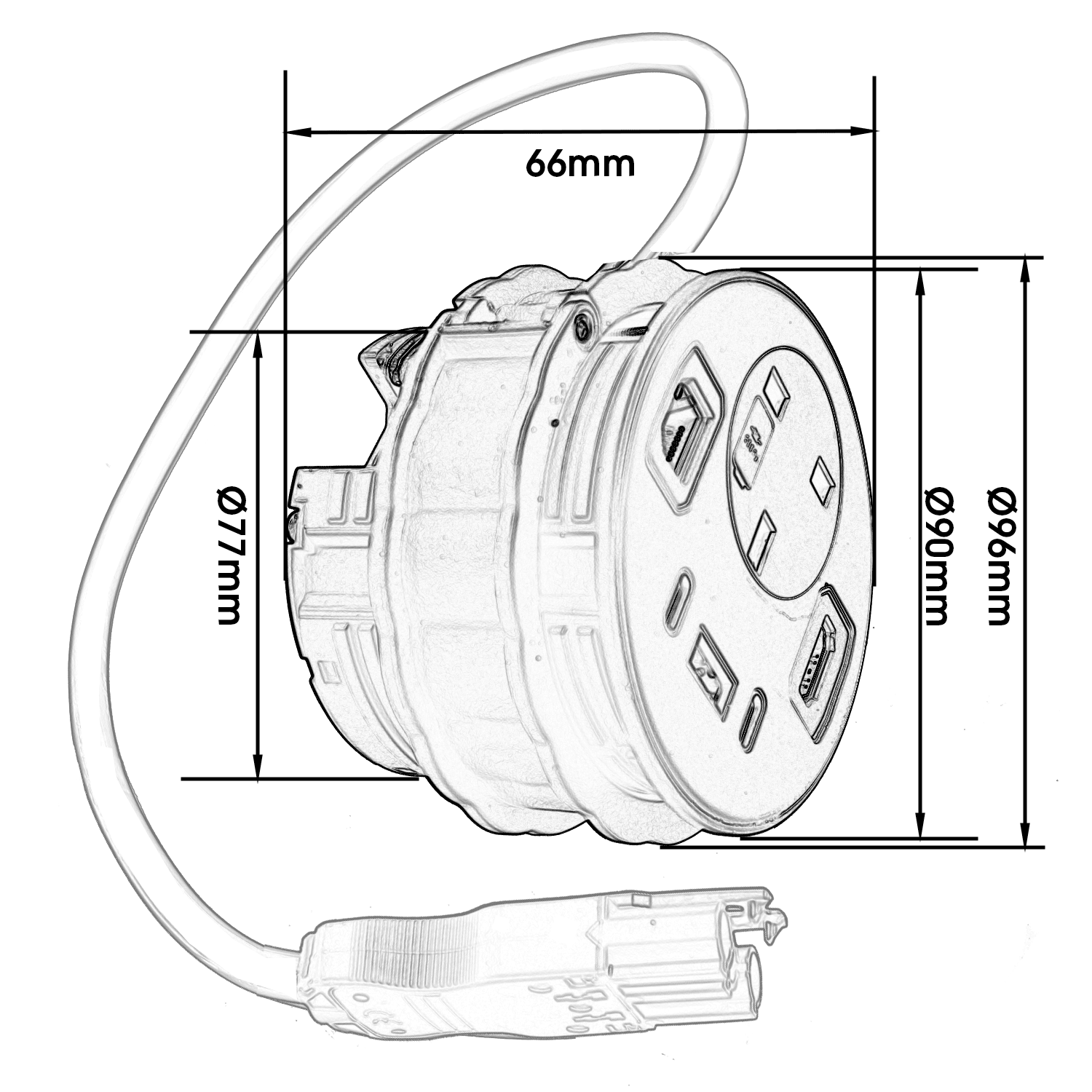 G8 Desktop 80mm Grommet UK 5AFused Power Module A50 Office Furniture