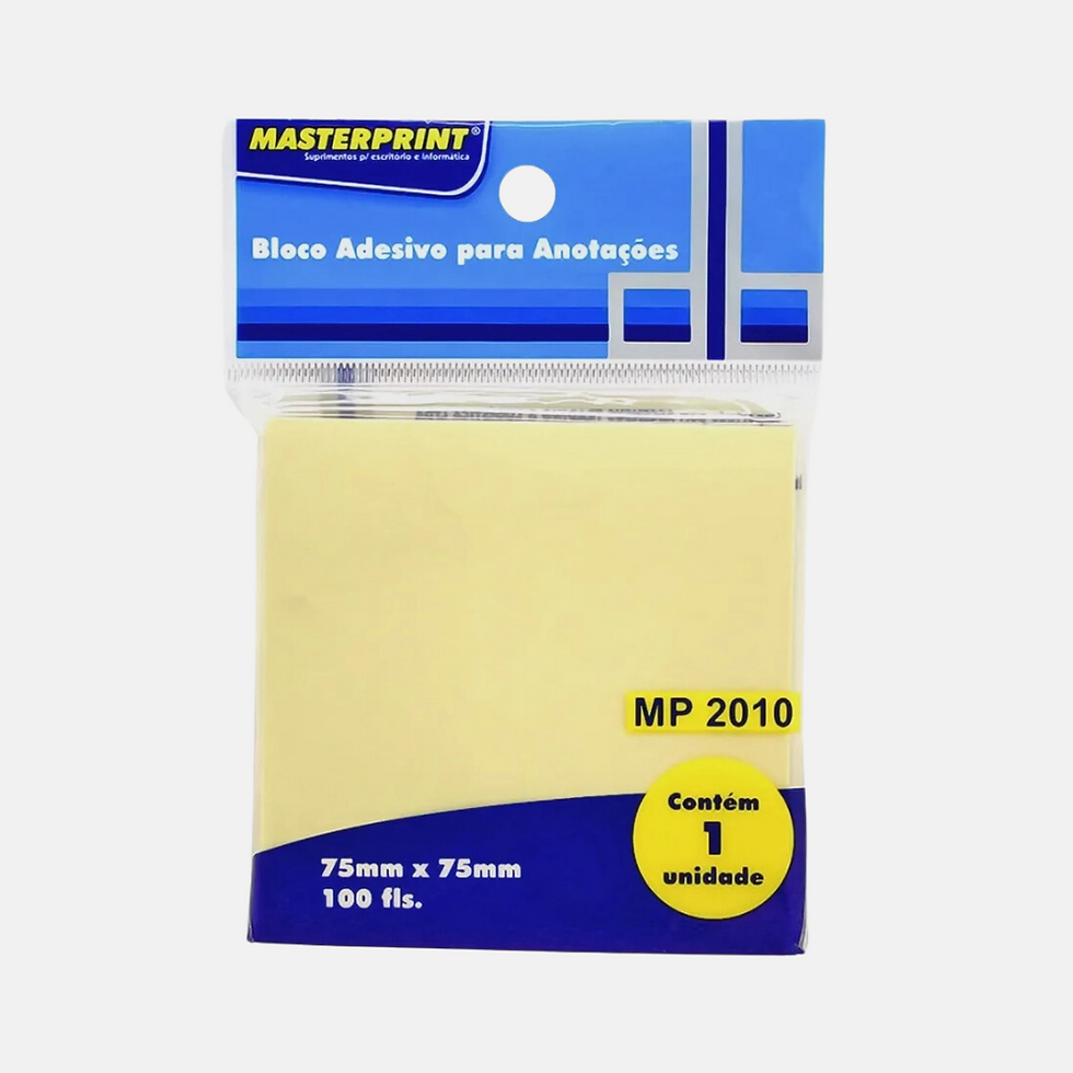 Bloco de notas adesivado Masterprint amarelo