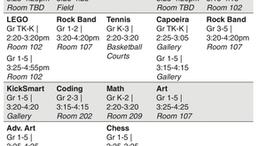 PTA Afterschool Classes Starts