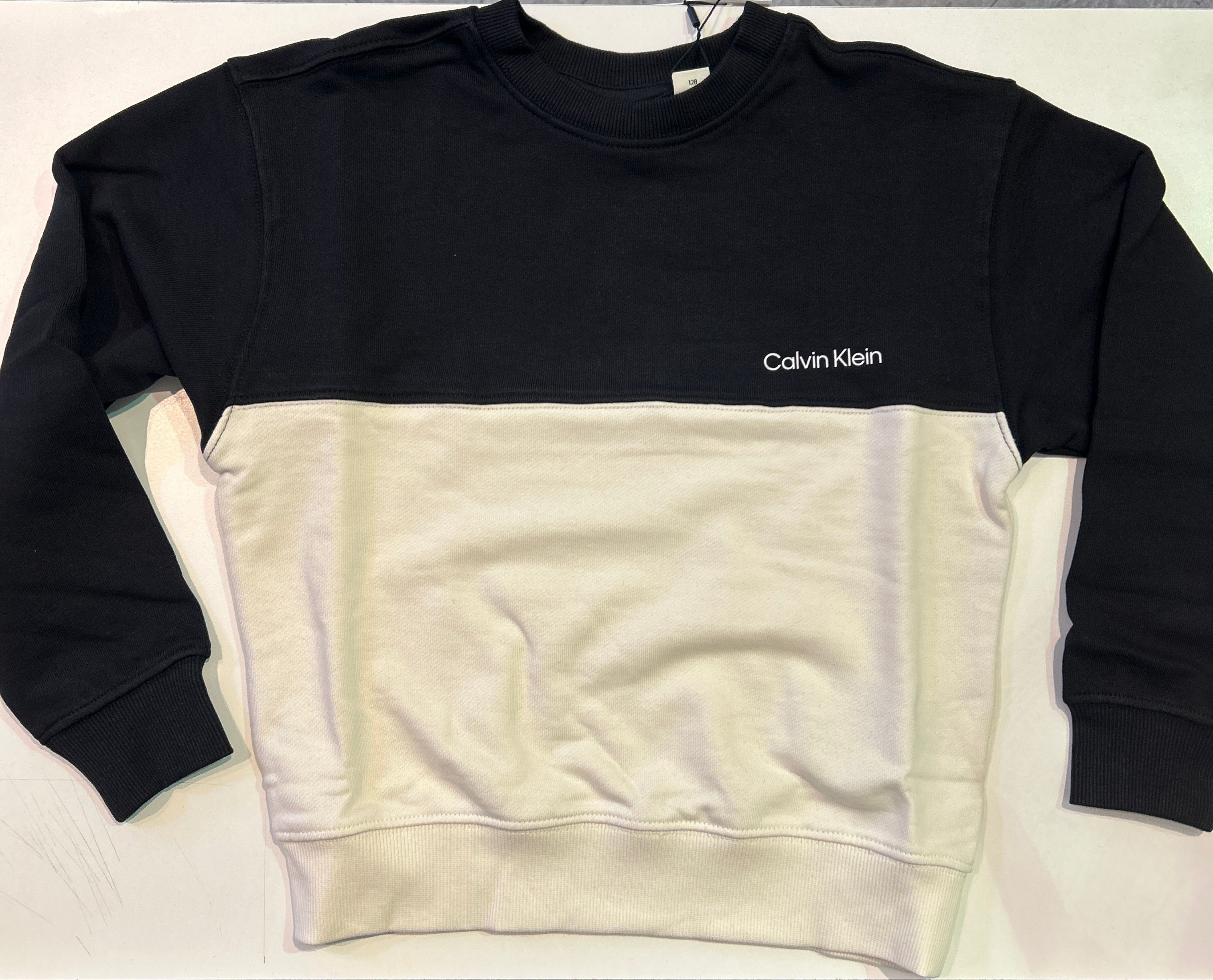 FELPA BICOLOR NERO/BIANCO CK