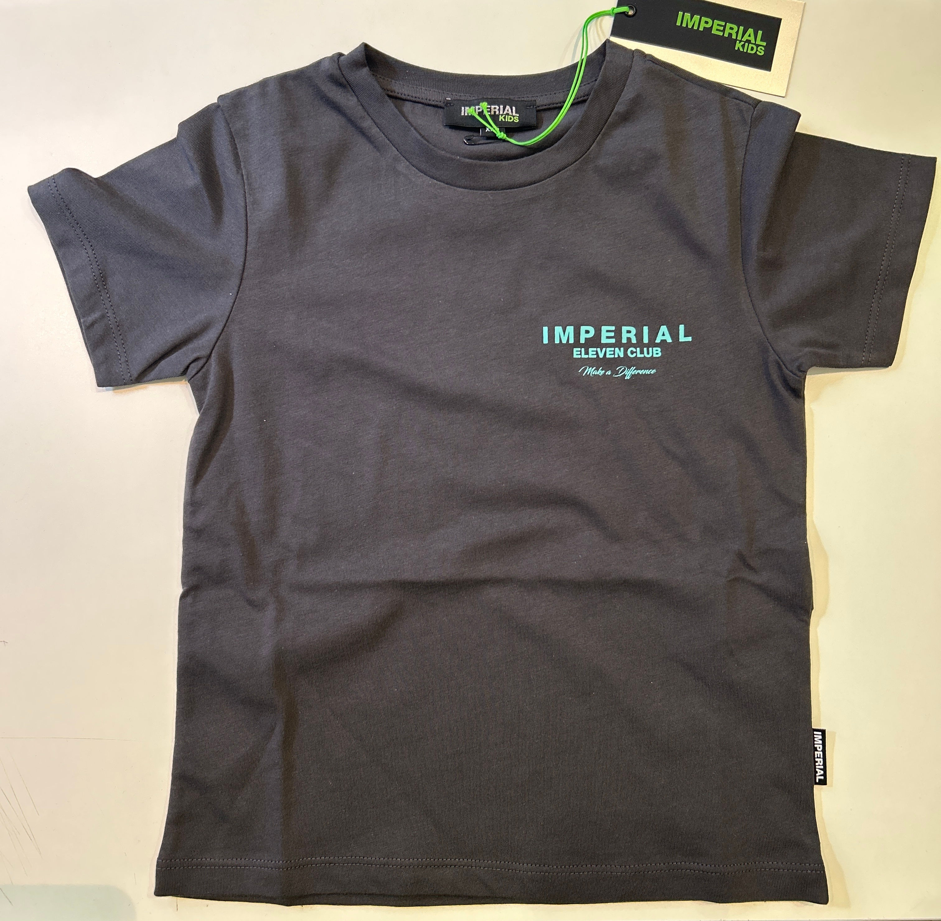 T-SHIRT ANTRACITE AZZURRO IMPERIAL