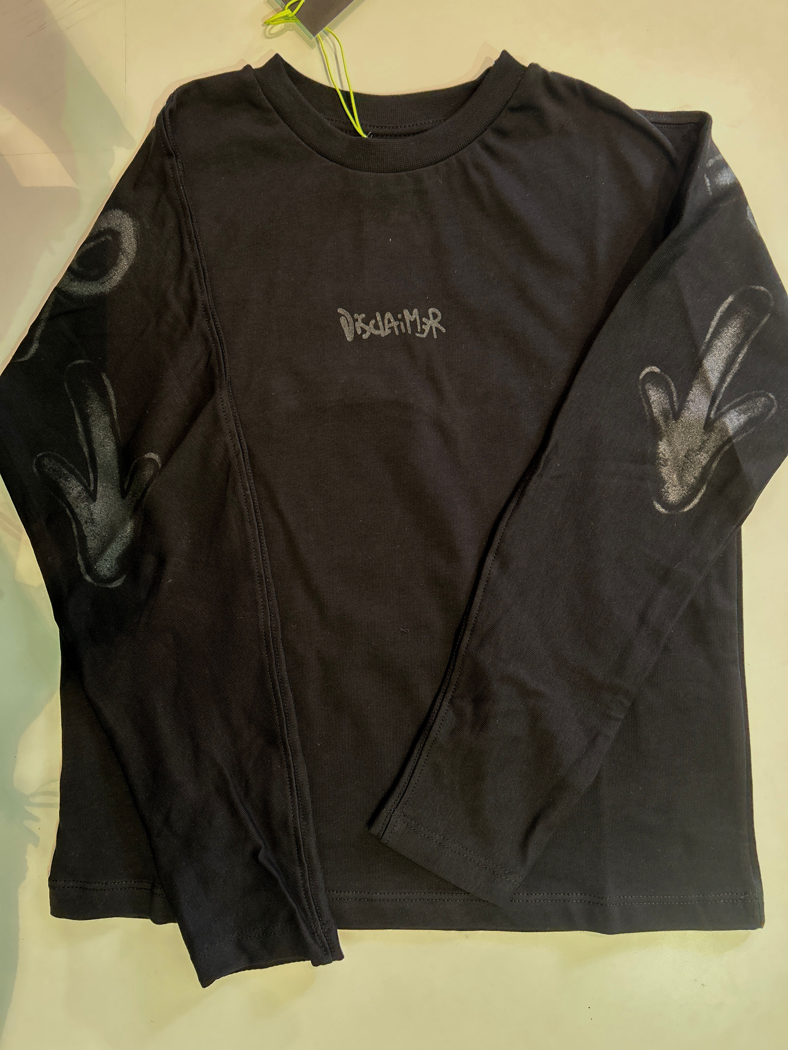 T-SHIRT ML TONO SU TONO NERO DISCLAIMER 