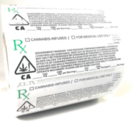 California 2026 Compliant Cannabis Labels 1,000 per Roll 1"x3"