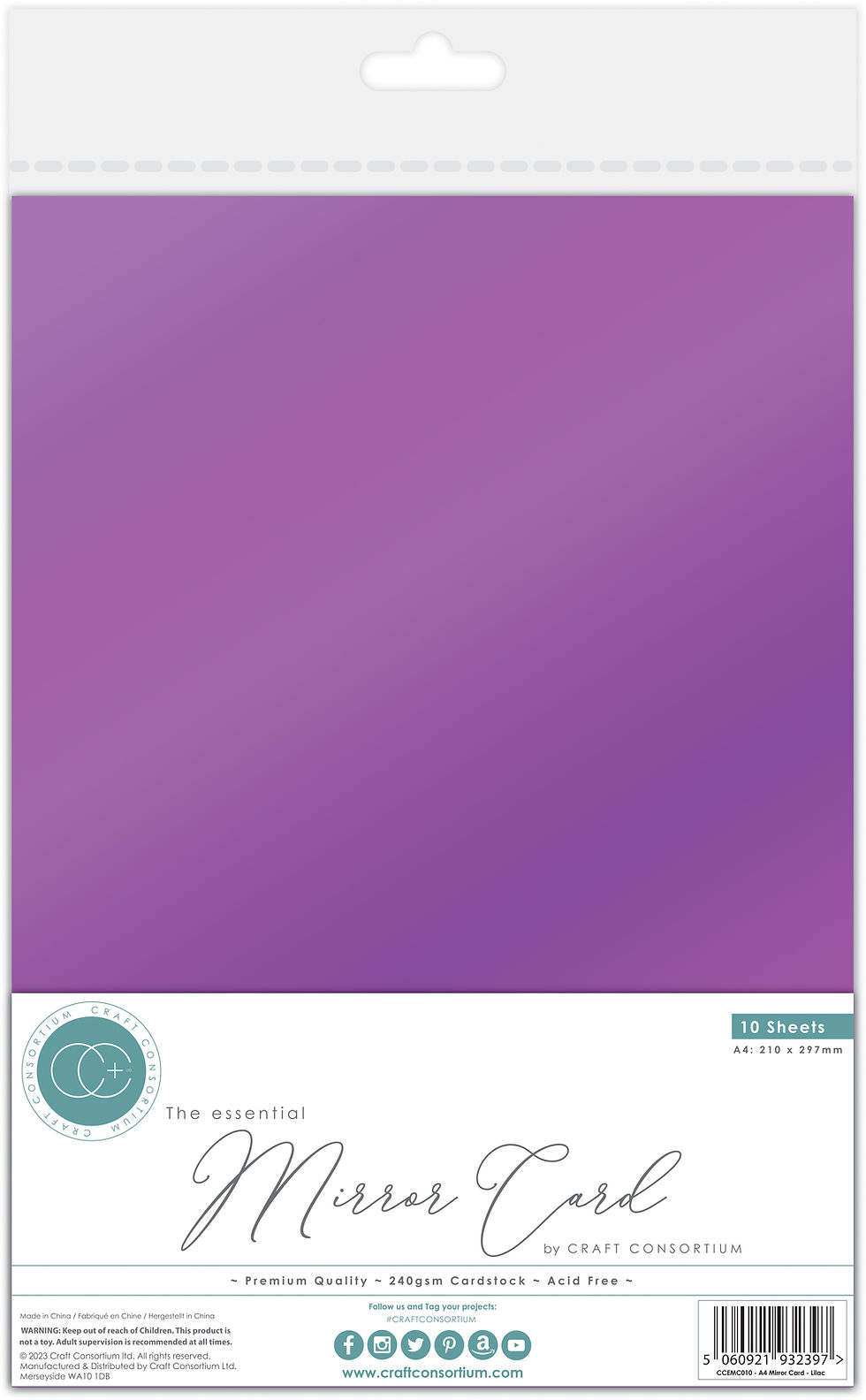Thumbnail: The Essential Mirror Card - A4 Lilac Mirror Card