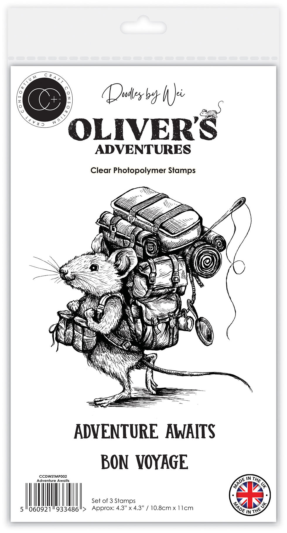 Thumbnail: Oliver's Adventures - Adventure Awaits - Clear Photopolymer Stamp Set