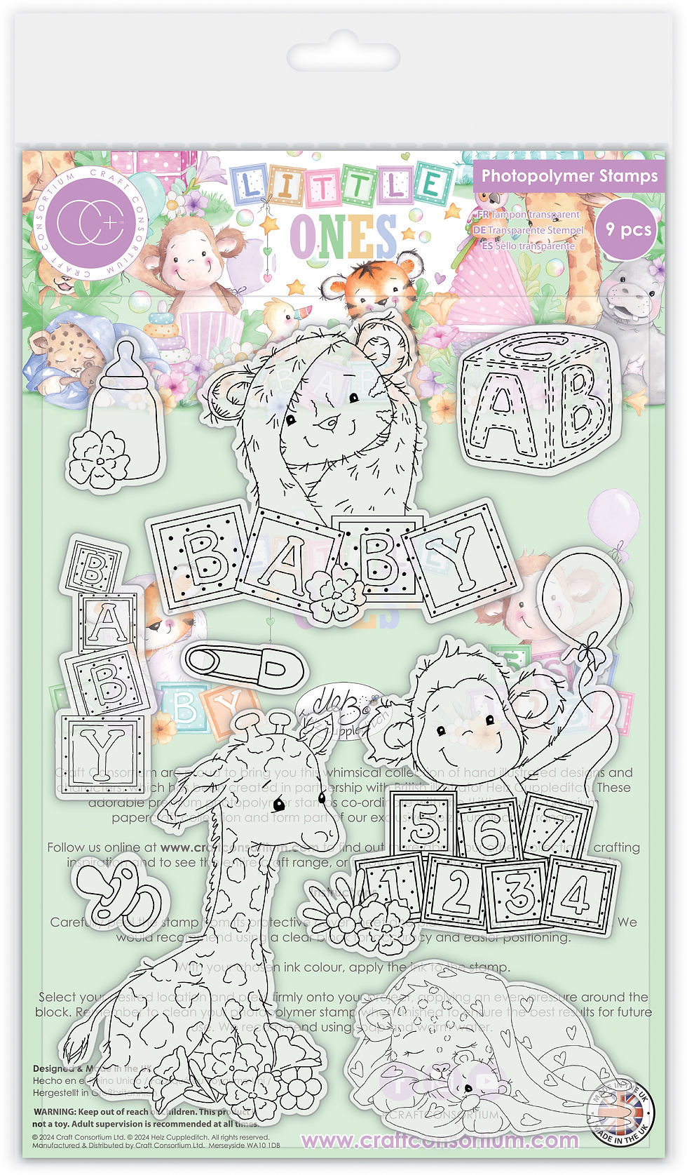 Thumbnail: Little Ones - A5 Photopolymer Stamp Set - Animals