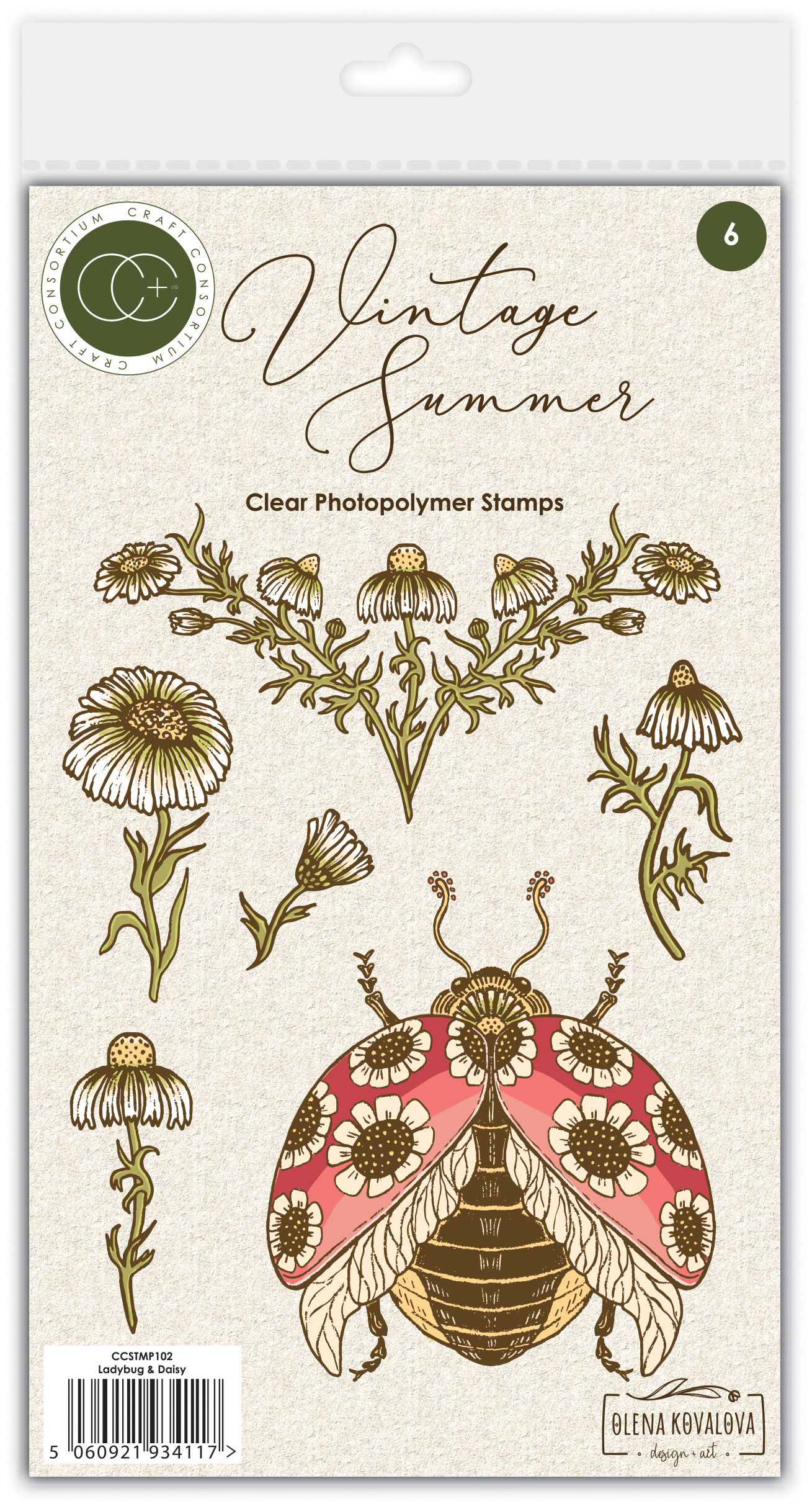 Vintage Summer - Ladybug & Daisy - Clear Photopolymer Stamp Set