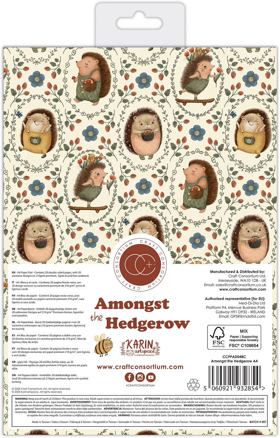 Thumbnail: Amongst the Hedgerow - A4 - Premium Paper Pad