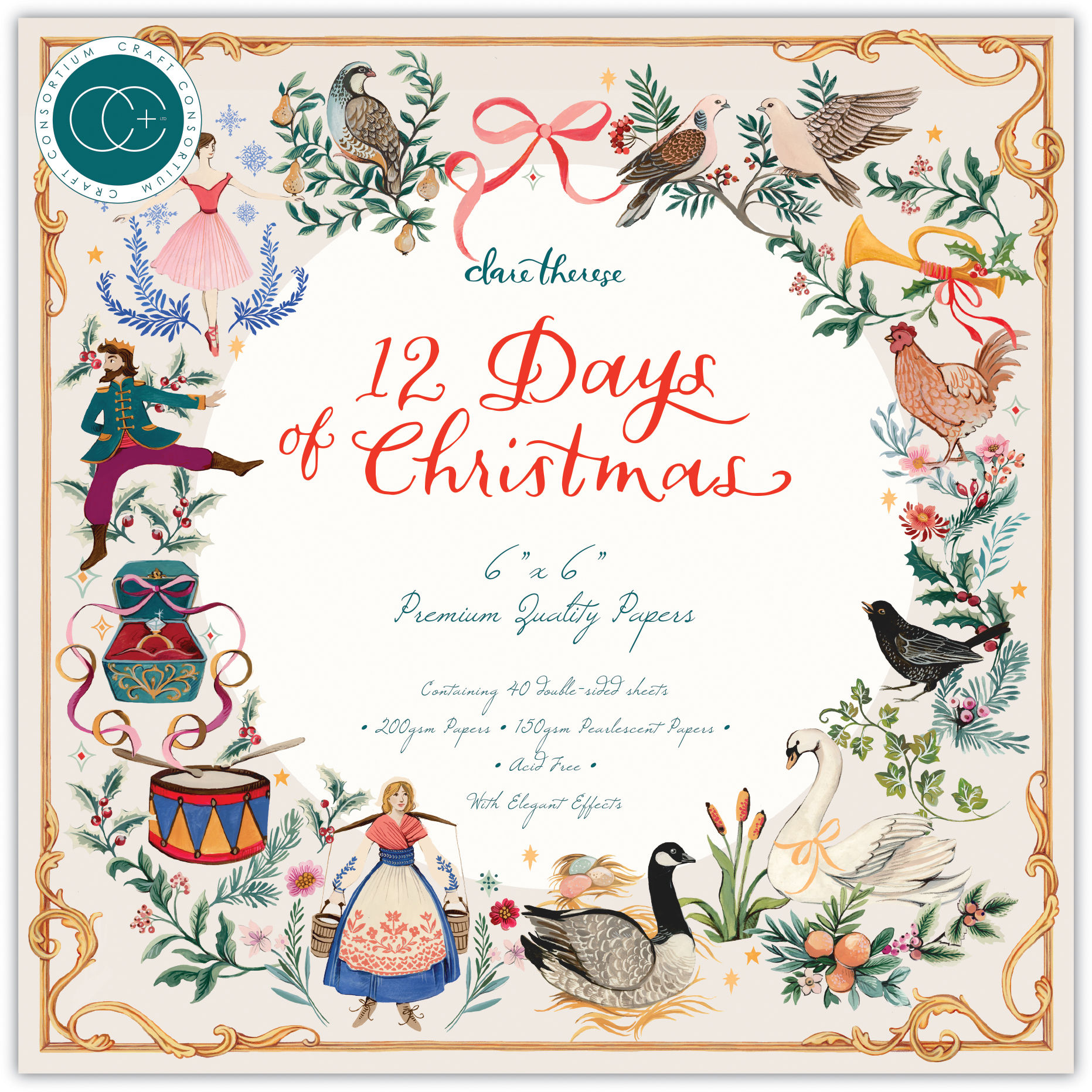 12 Days of Christmas - 6"x6" Premium Paper Pad