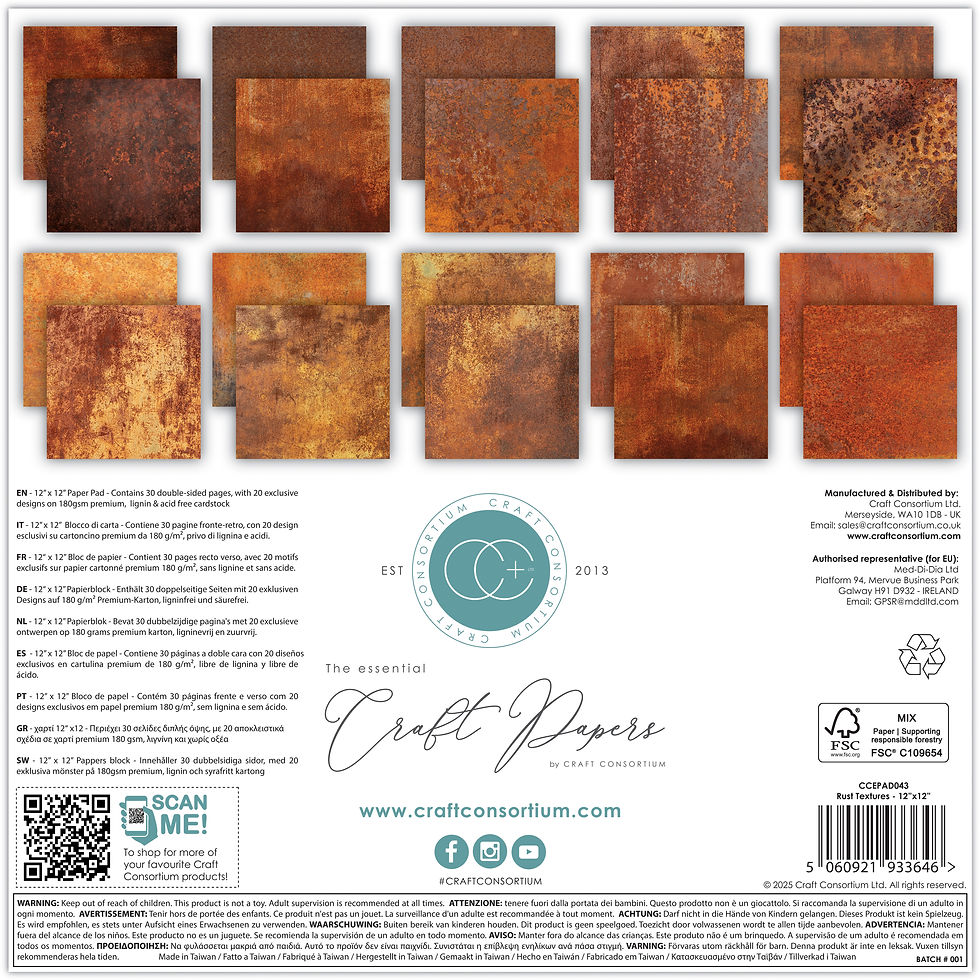 Thumbnail: The Essential Craft Papers - 12x12 - Rust Textures