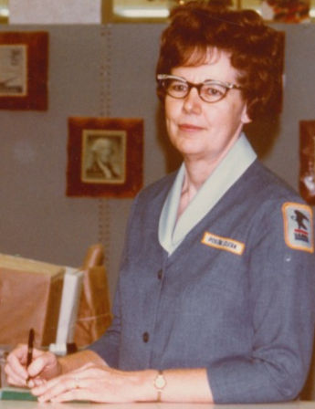 Violet at work in the Post Office