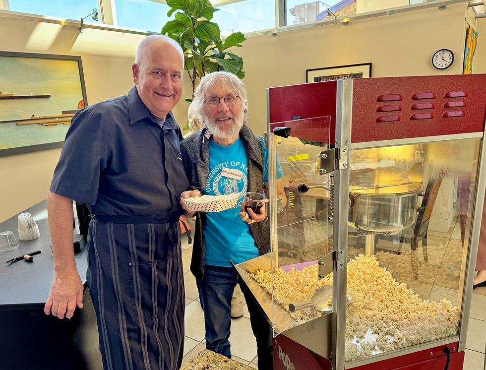 Dining Services Team Member Ron Ladell with Dining Committee Chair, Richard Brualdi