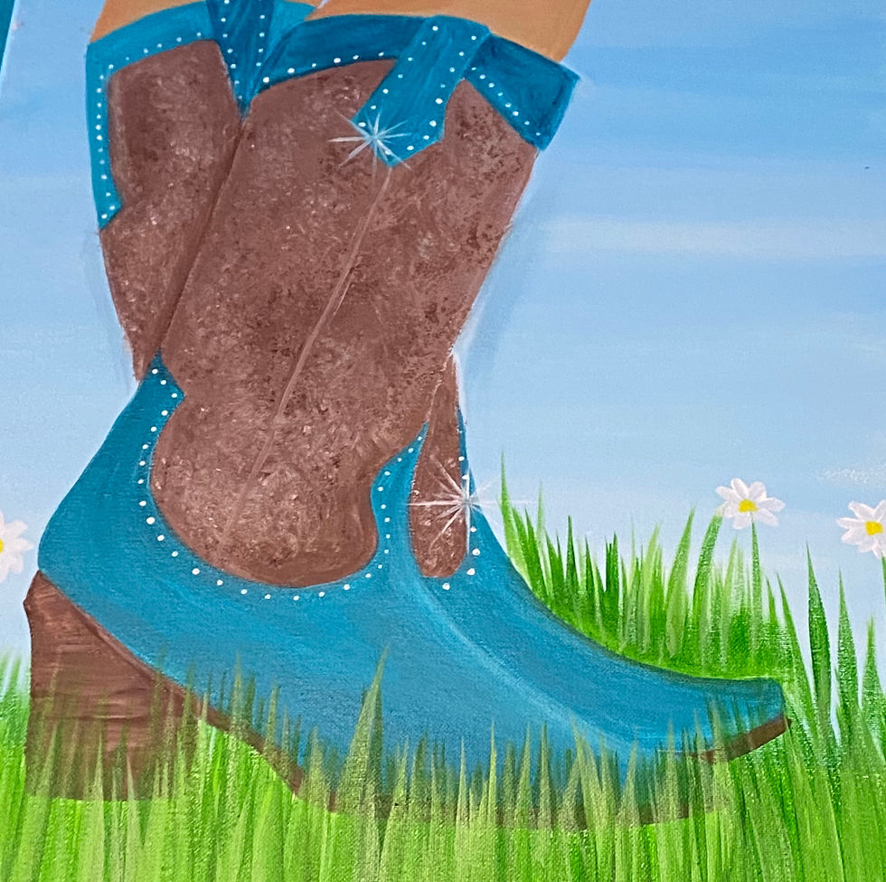 Boots Predrawn Canvas with Paint Kit