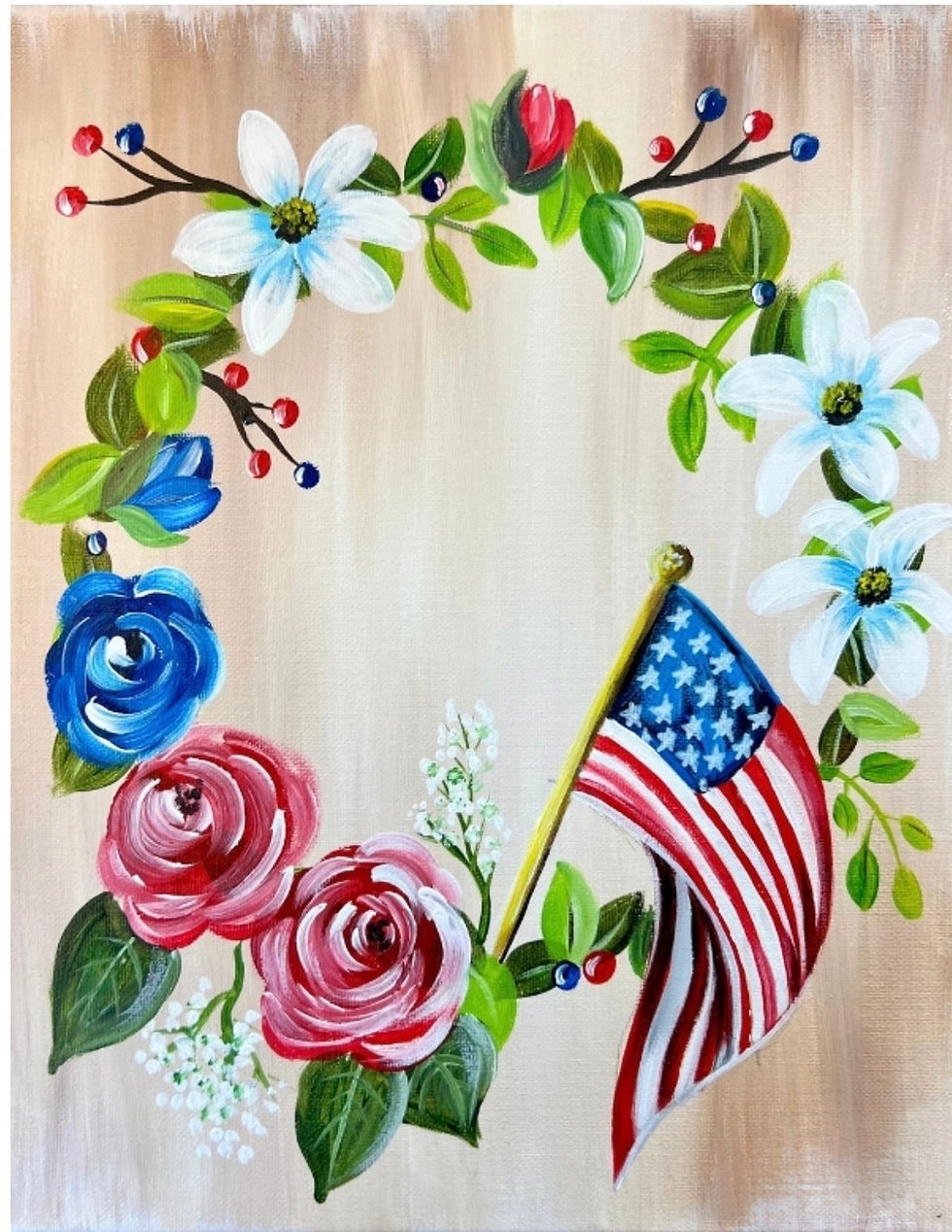 Red, White & Bloom Sip & Paint