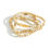 Miniatura: "Natural" Set of Three Beaded Bracelets Featuring Wood and Natural Stone Accents