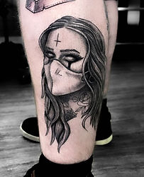 Masked lady tattoo