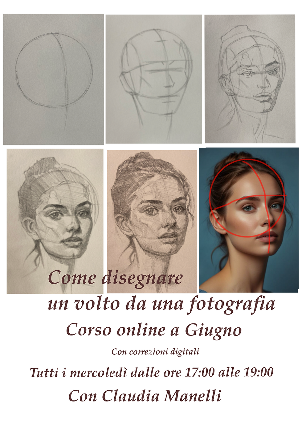 Lezioni di disegno di un volto