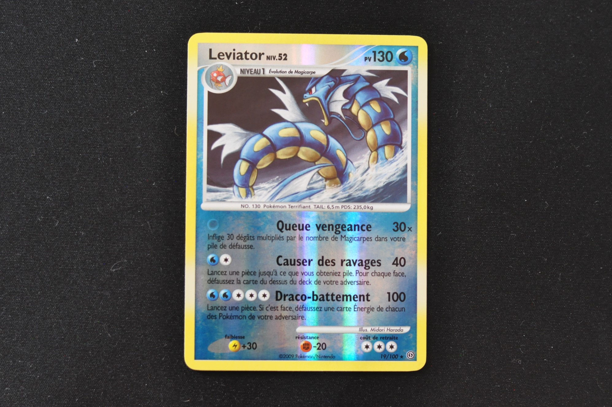 LÉVIATOR-19/100-REVERSE-DIAMANT PERLE-TEMPETE-POKEMON FR 2009