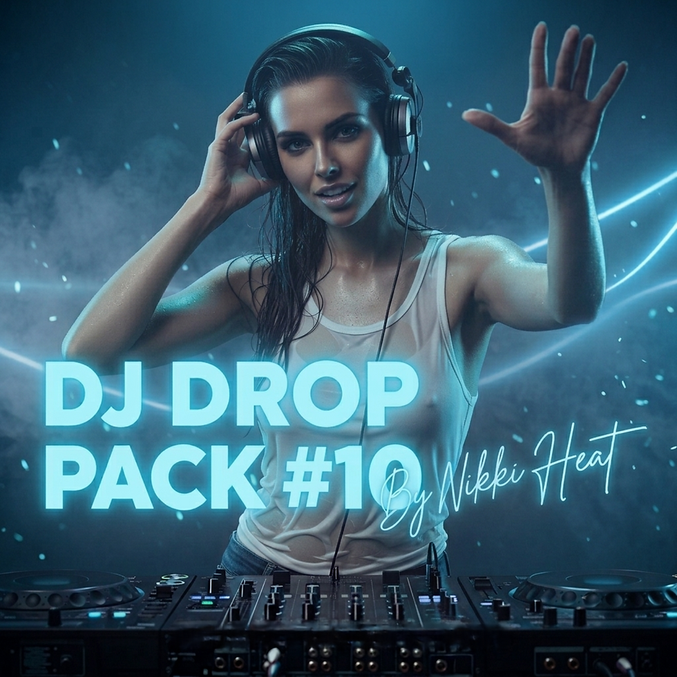 Preview of DJ Drop Pack #10 featuring Nikki Heat voice with 5 custom DJ drops and professional vocal effects