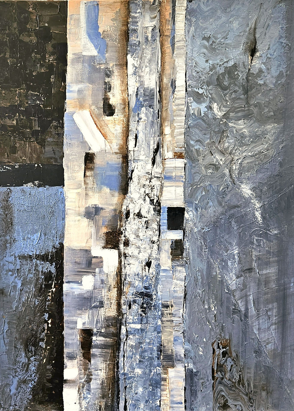 Structure linéaire, abstract schilderij te koop door Jeanne Giberius