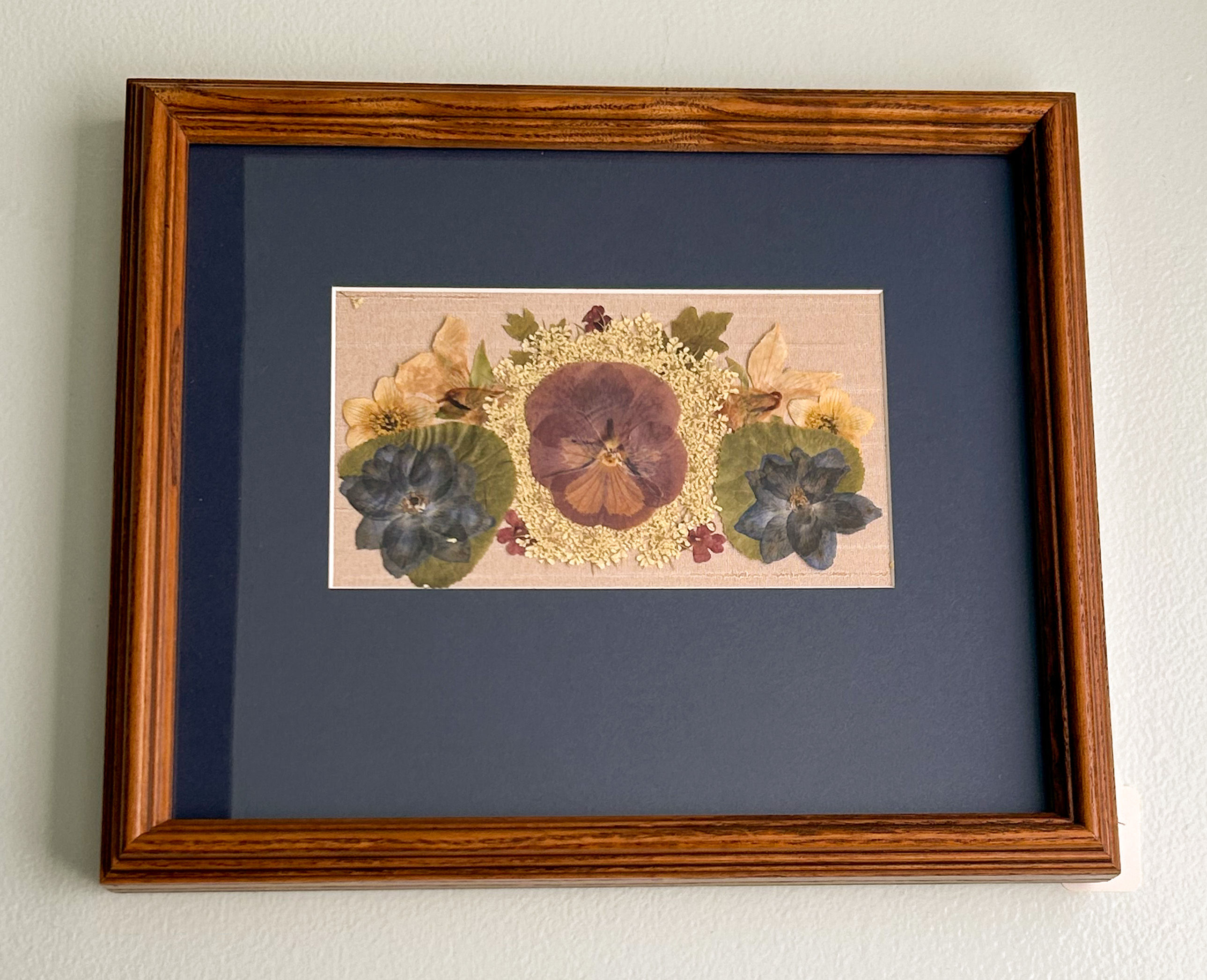 Purple Pansy with Two Delphinium