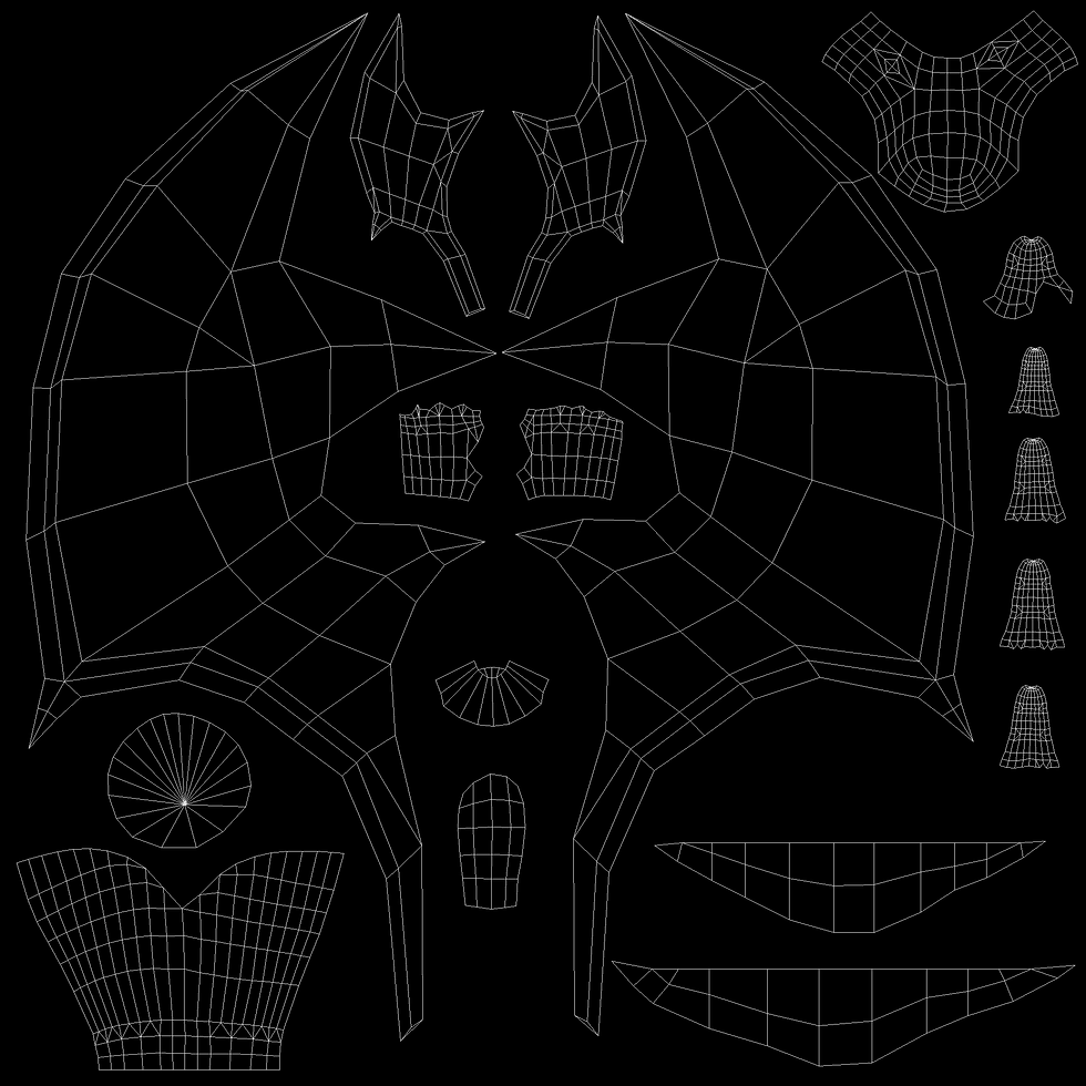 Lilith's Aensland's Wings UV map.