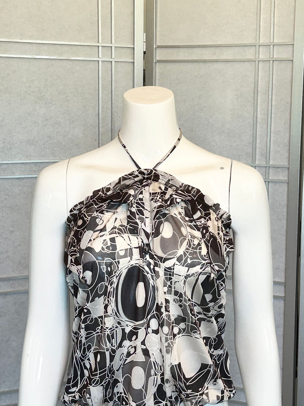 Chanel Vintage 2008 Black and White halter top