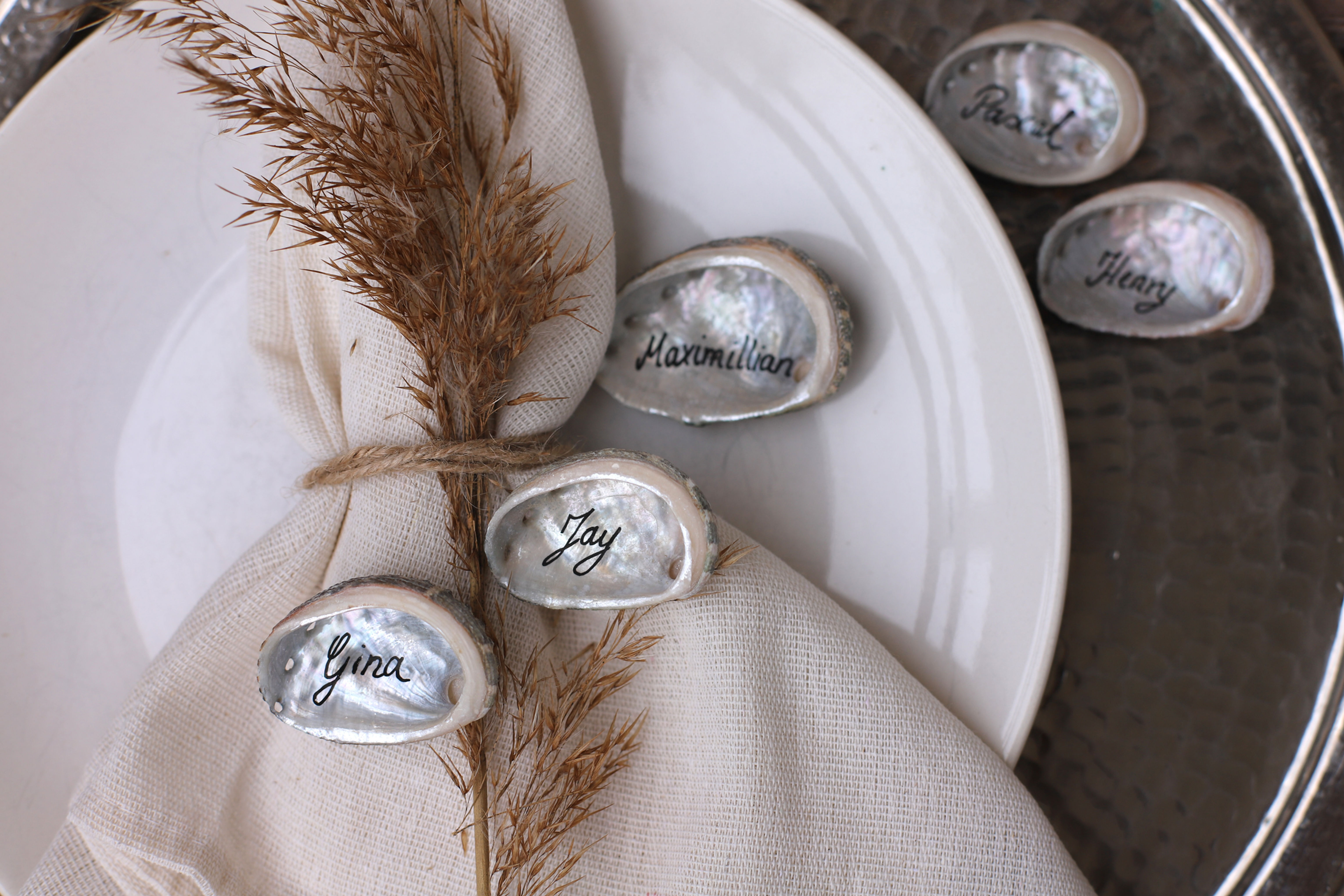 Abalone Muschel personalisiert | Platzkarte Hochzeit |Namensschild