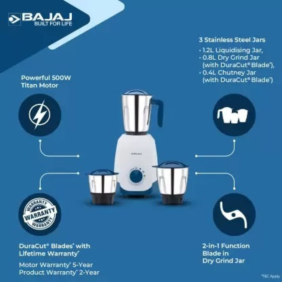 Thumbnail: Bajaj Ninja Notch 500w Mixer Grinder
