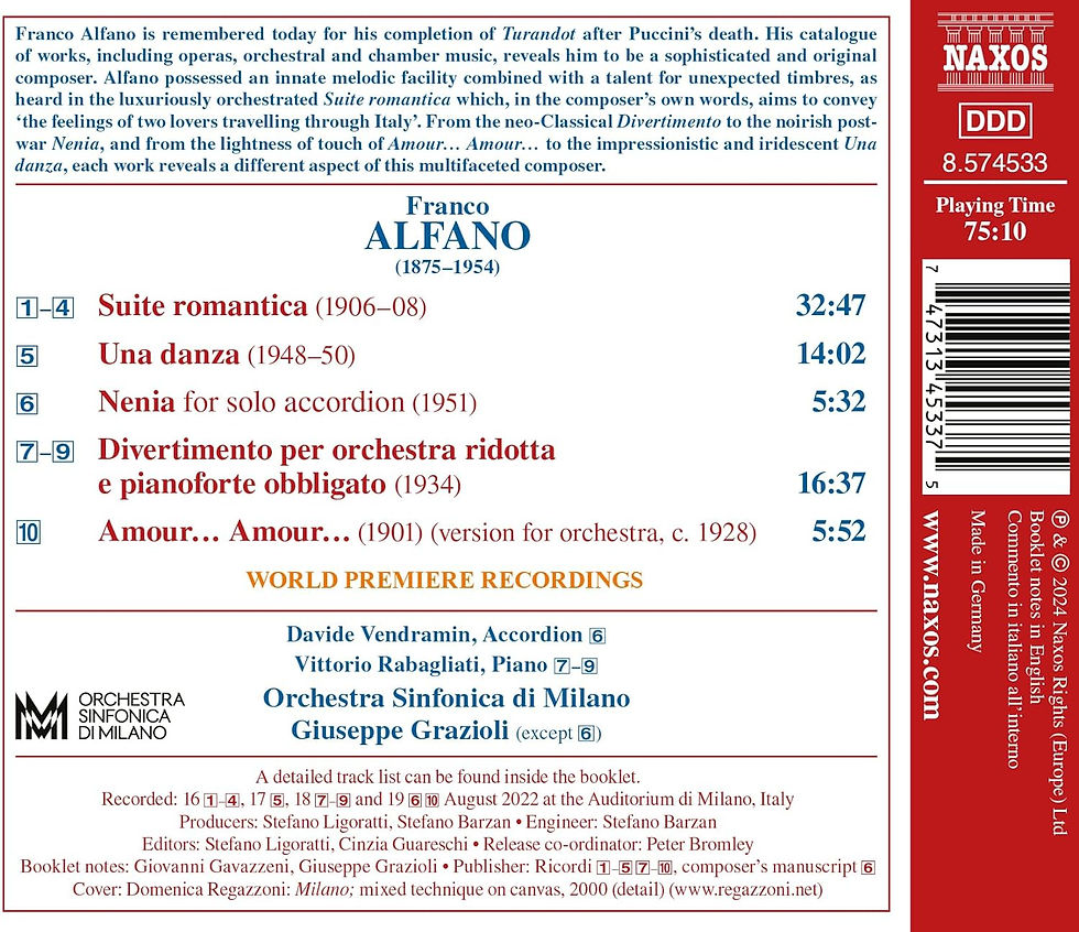 Miniatura: ALFANO: SUITE ROMANTICA