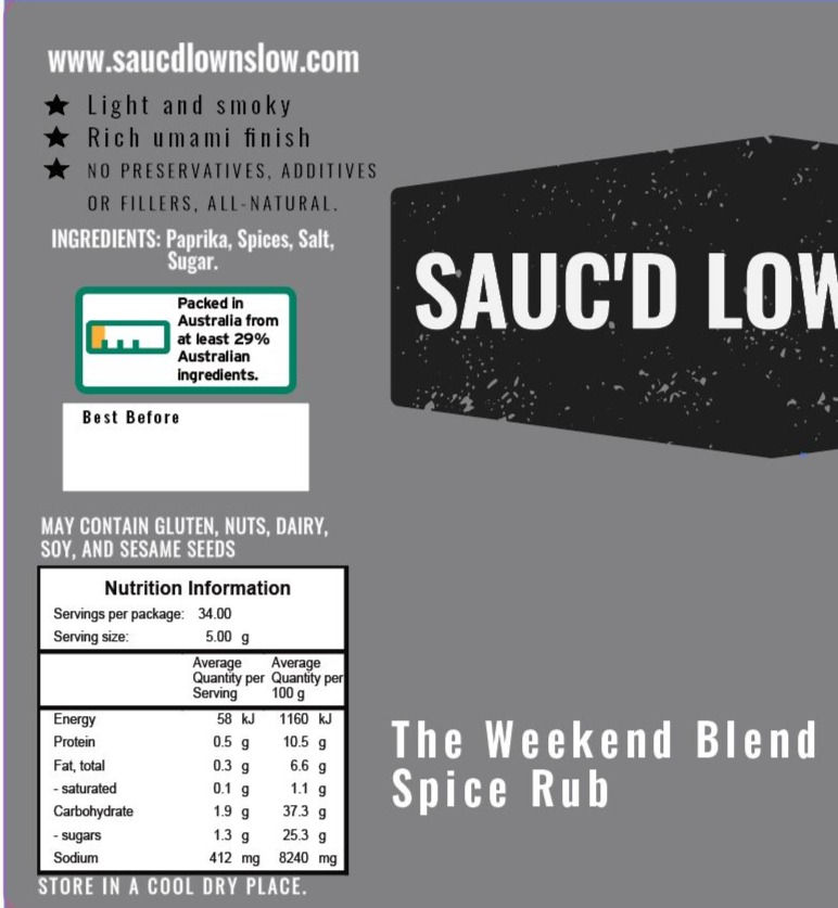The Weekend blend label