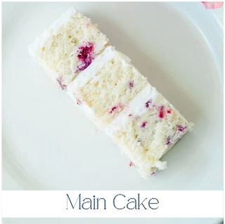 Kitchen cake slice showing multiple layers with raspberry filling and buttercream, demonstrating quality difference from sheet cakes