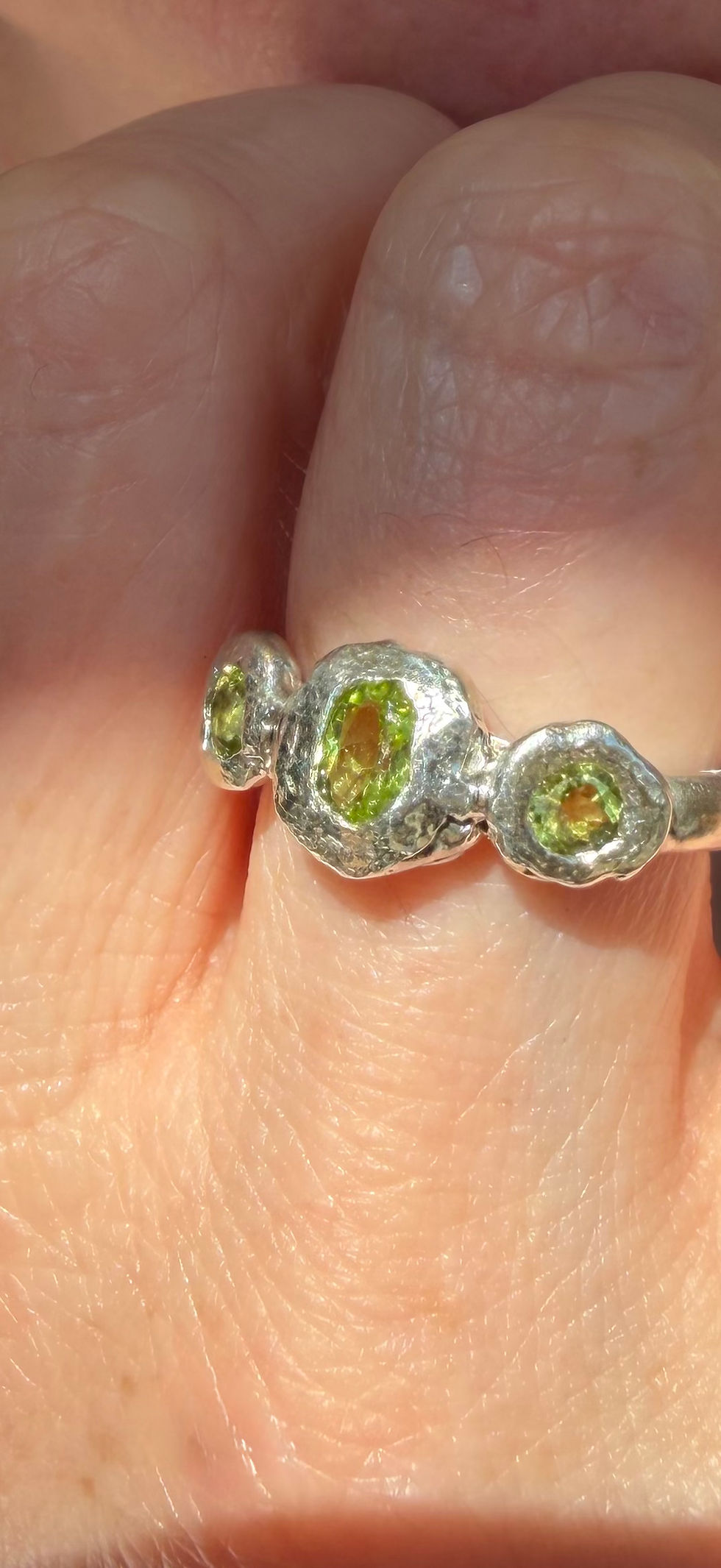 Thumbnail: Peridot Organic Sterling Silver Ring