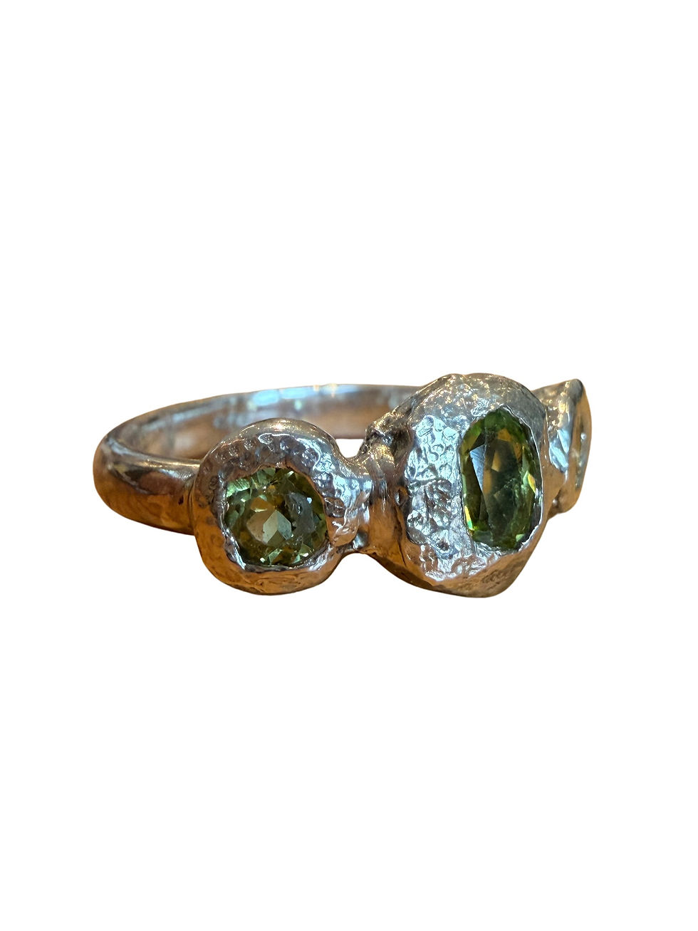 Thumbnail: Peridot Organic Sterling Silver Ring