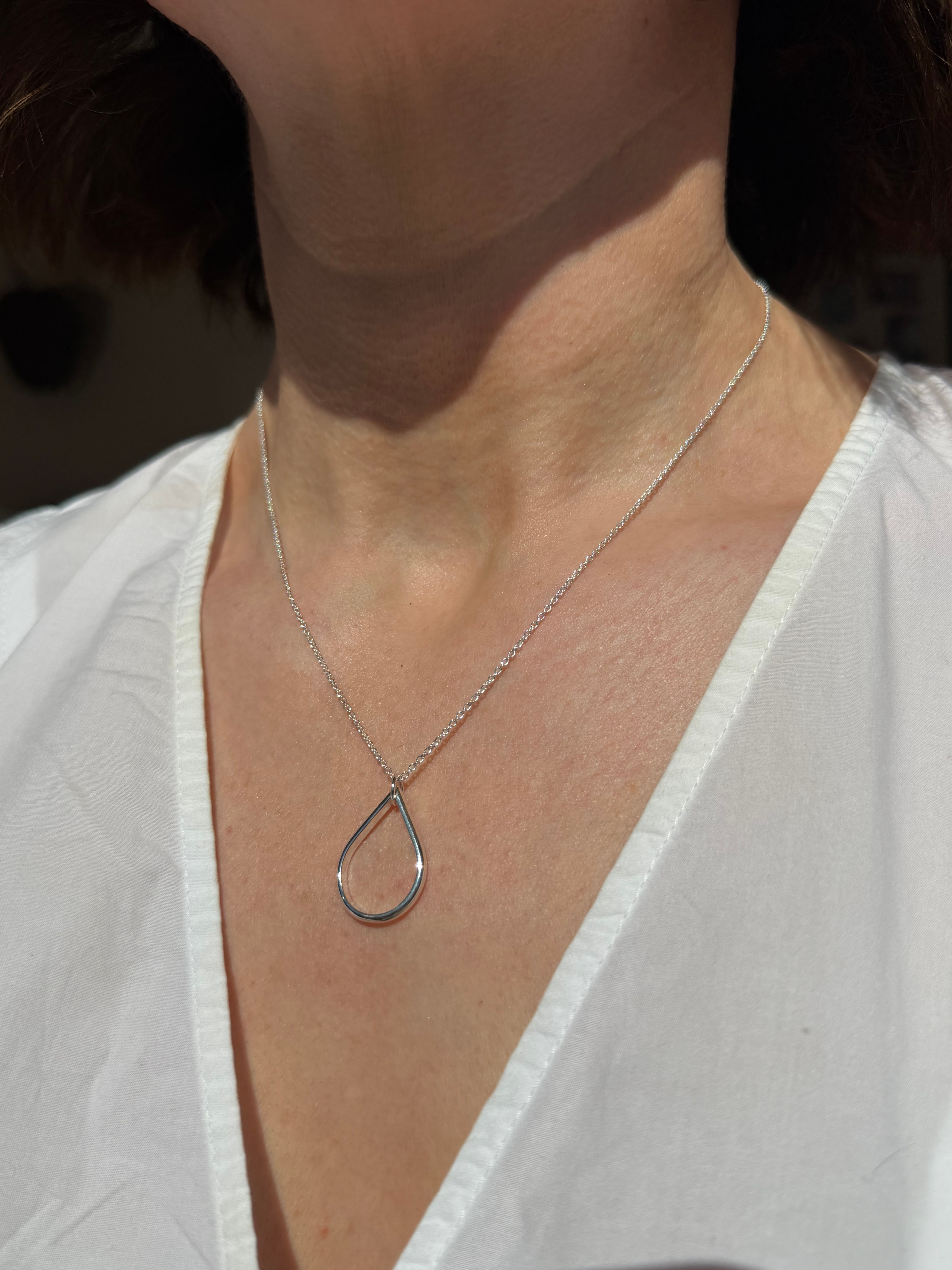 ‘Tears’ Handmade Sterling Silver Pendant Necklace