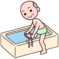 浴槽に入る老人イラスト