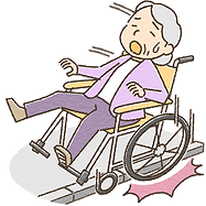 車いす脱輪イラスト