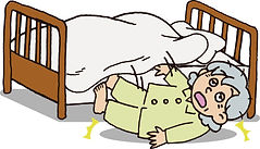 ベッドから落ちる老人イラスト