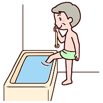 浴槽に入る老人イラスト