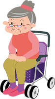 車いすに座る女性イラスト