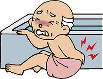 浴室内で転ぶ老人イラスト