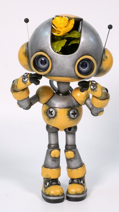 Oddnomalies Bucket robot bjd yellow ooak art doll 