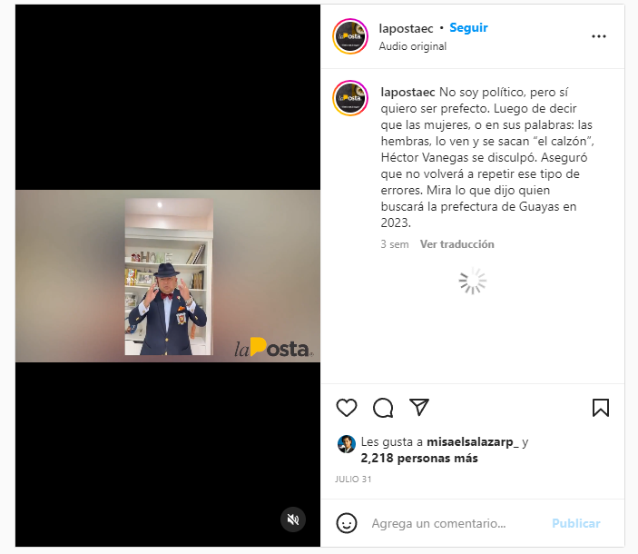 INDIGNACIÓN POR COMENTARIOS MACHISTAS DE PRECANDIDATO EN ECUADOR