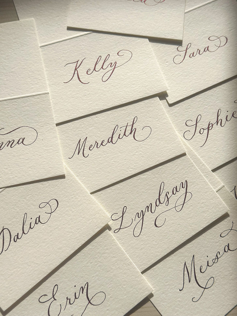 modern calligraphy place cards