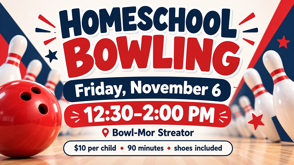 Homeschool Bowling – November 6 – 12:30 PM
